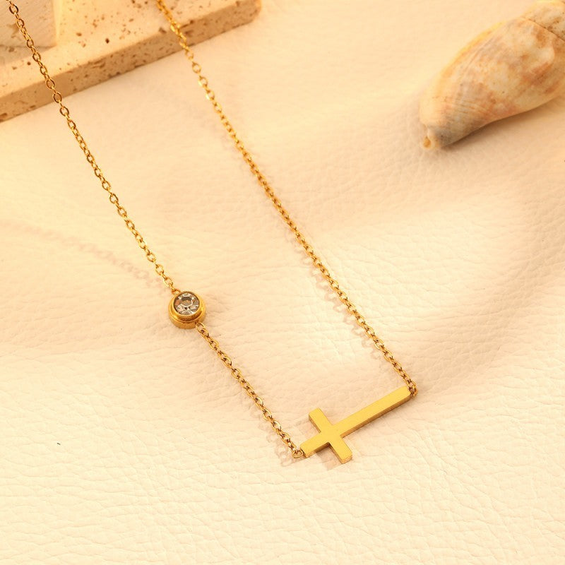 18K STAINLESS STEEL TARNISH FREE CROSS NECKLACE | 40NK9511