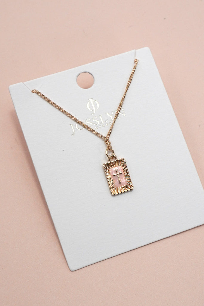 SUNBURST SQUARE CROSS PENDANT NECKLACE | 80N91885