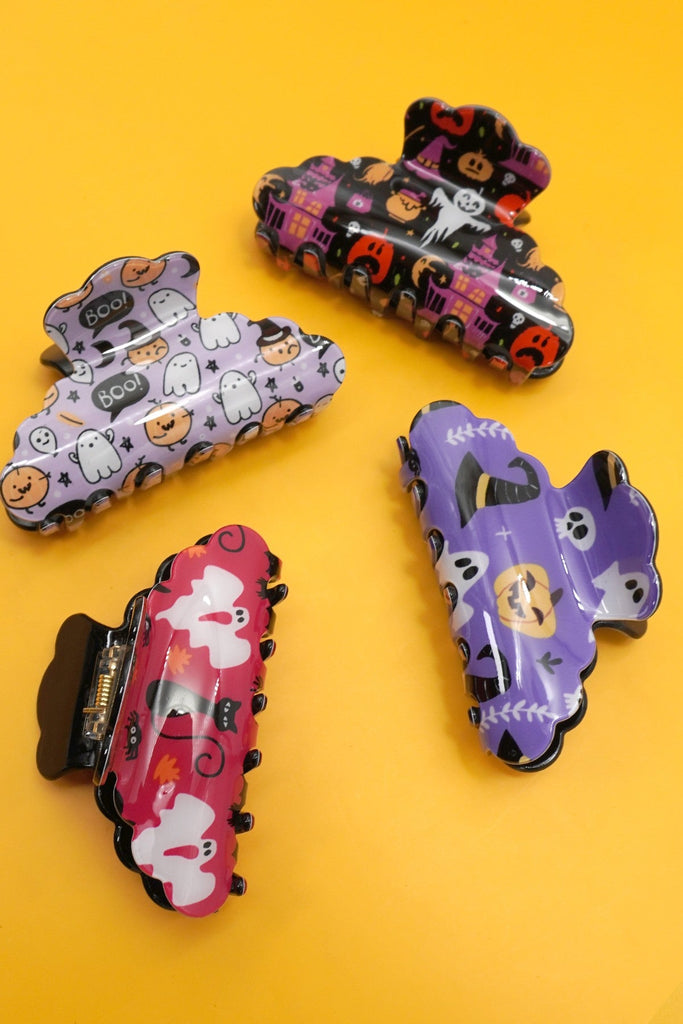 HALLOWEEN PUMPKIN GHOST HAIR CLAW CLIPS | 40H962