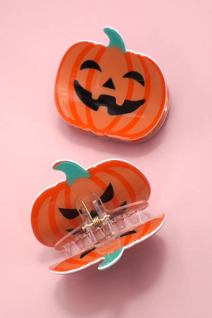LARGE HALLOWEEN PUMPKIN HAIR CLAW CLIPS | 40H963