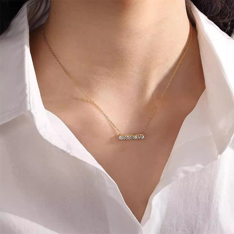 18K STAINLESS STEEL TARNISH FREE BAR NECKLACE | 40NK9519