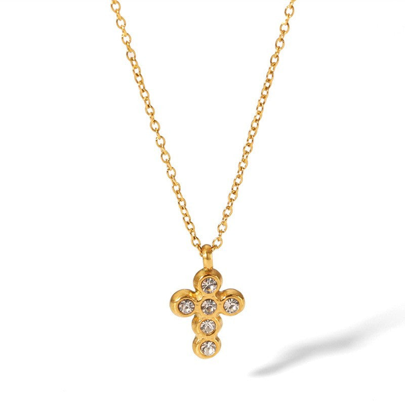 18K STAINLESS STEEL TARNISH FREE CROSS NECKLACE | 40NK9522