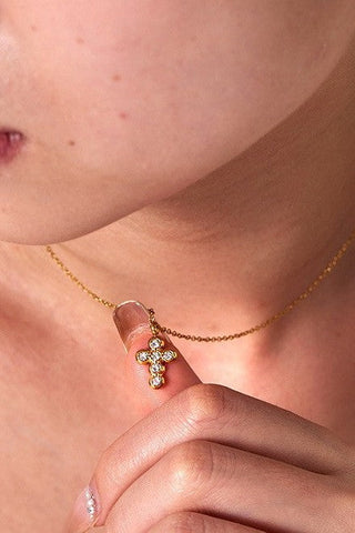 18K STAINLESS STEEL TARNISH FREE CROSS NECKLACE | 40NK9522