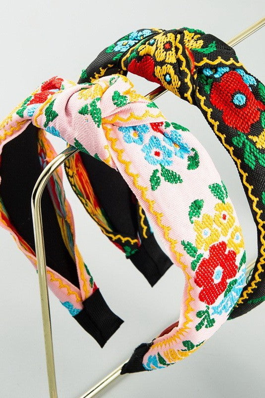 FLORAL COTTAGECORE  EMBROIDERY HAIR BAND HEADBAND | 40HB176