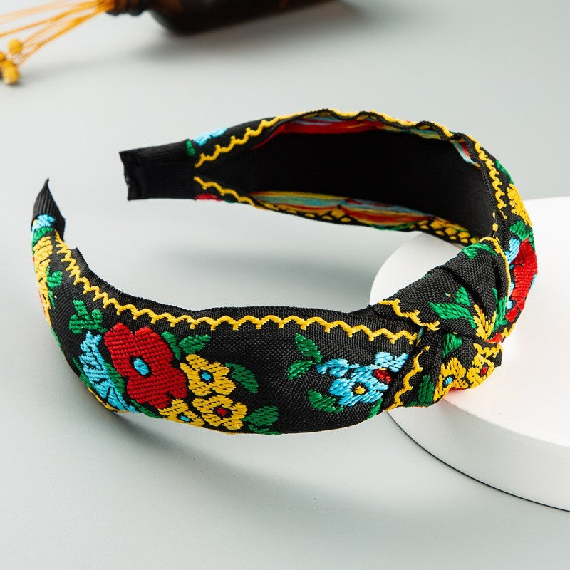 FLORAL COTTAGECORE  EMBROIDERY HAIR BAND HEADBAND | 40HB176