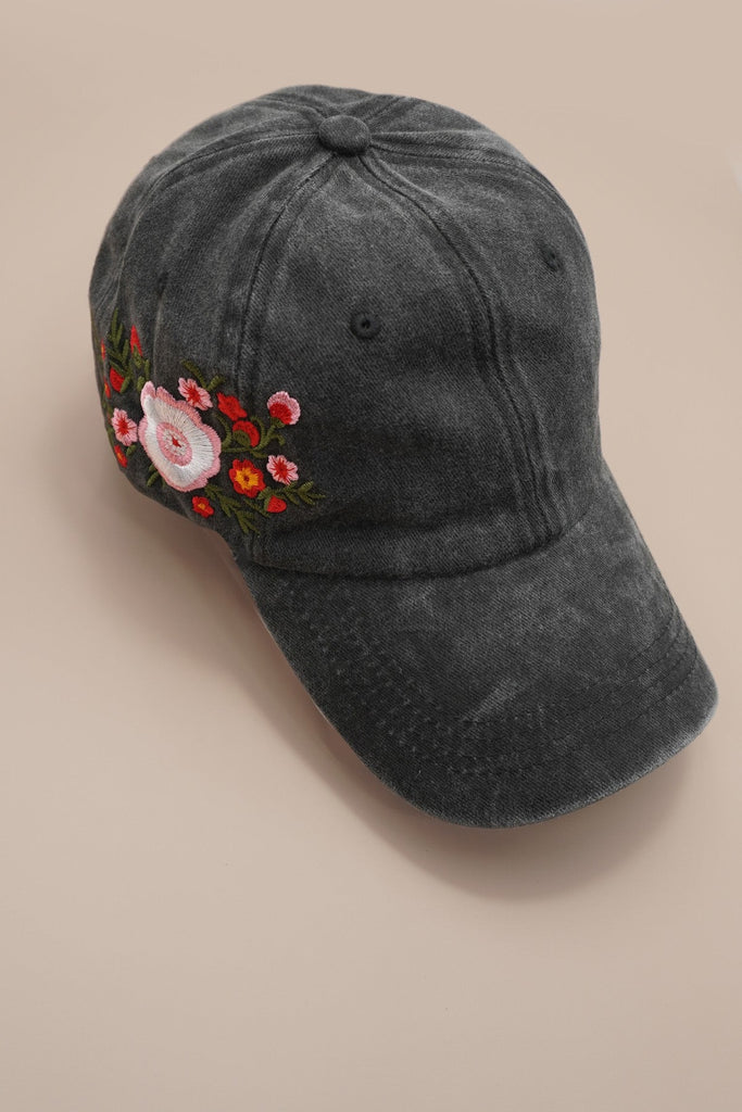 EMBROIDERY FLORAL BASEBALL CAP HAT | 40HW737