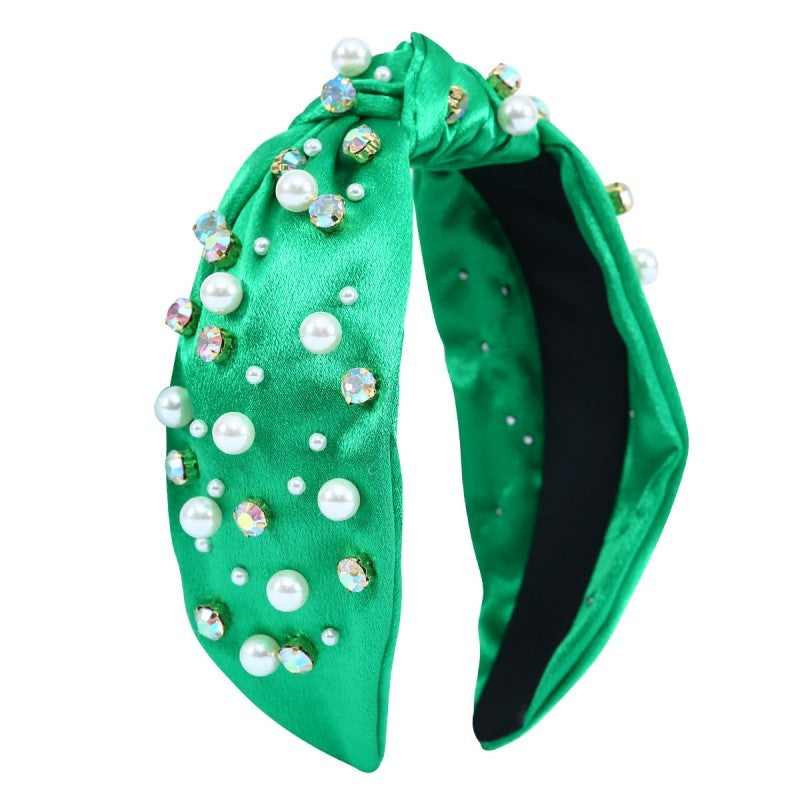CHRISTMAS RHINESTONE PEARL BEAD HAIR BAND HEADBAND | 40HB180