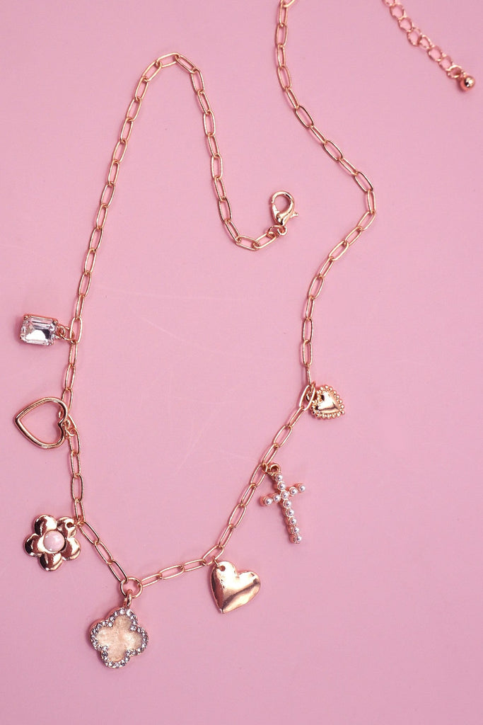 CHARM NECKLACE-CLOVER FLOWER HEART BOW | 80N91981