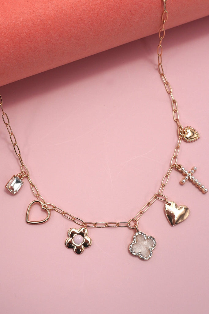 CHARM NECKLACE-CLOVER FLOWER HEART BOW | 80N91981