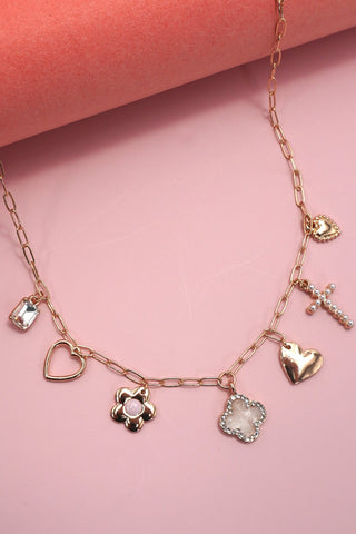 CHARM NECKLACE-CLOVER FLOWER HEART BOW | 80N91981