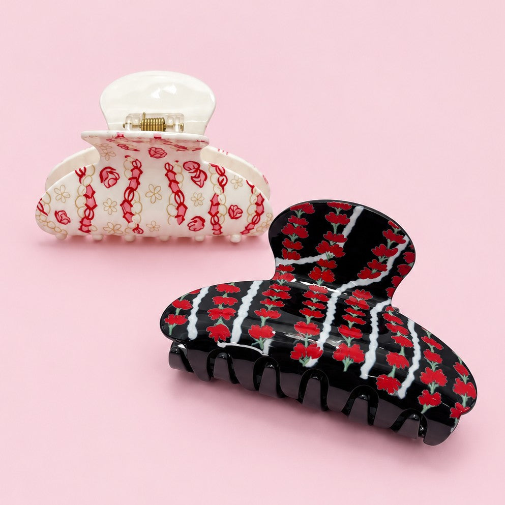 Floral Printed Hair Claw Clips | 40H1244