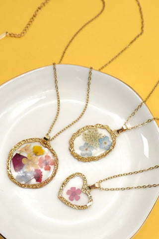 18K STAINLESS STEEL TARNISH FREE FLOWER NECKLACE | 40NK9526