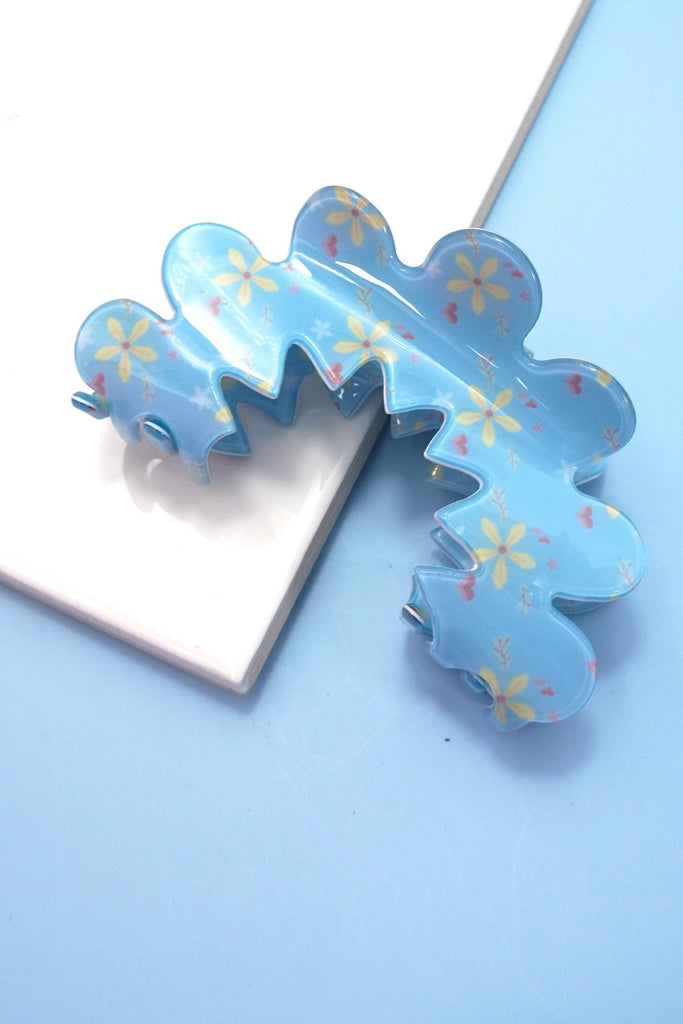 VINTAGE FLORAL HALF MOON HAIR CLAW CLIPS | 40H968