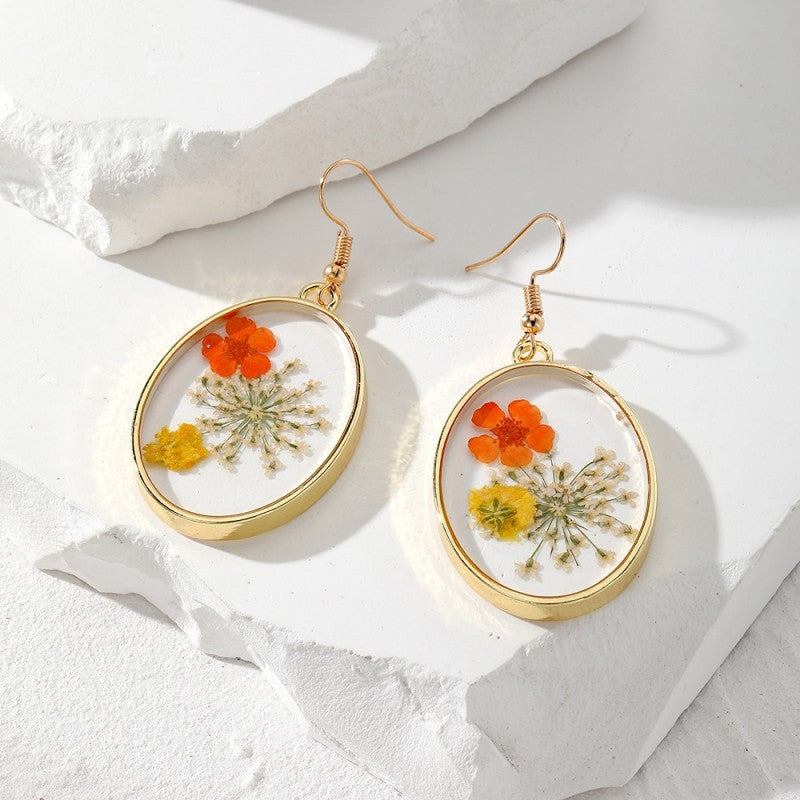 Vintage Dried Flower Earrings | 40E384