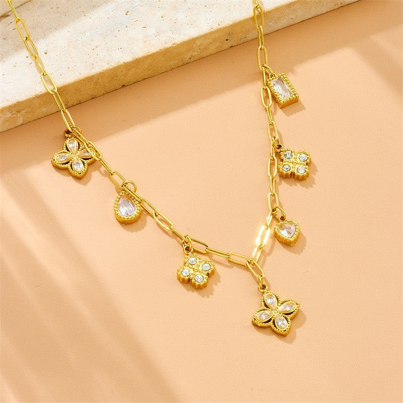 18K STAINLESS STEEL TARNISH FREE CHARM NECKLACE | 40NK9530