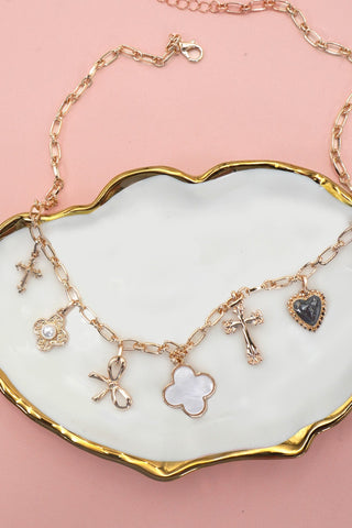 CHARM NECKLACE-CLOVER BOW CROSS HEART FLOWER | 80N91988