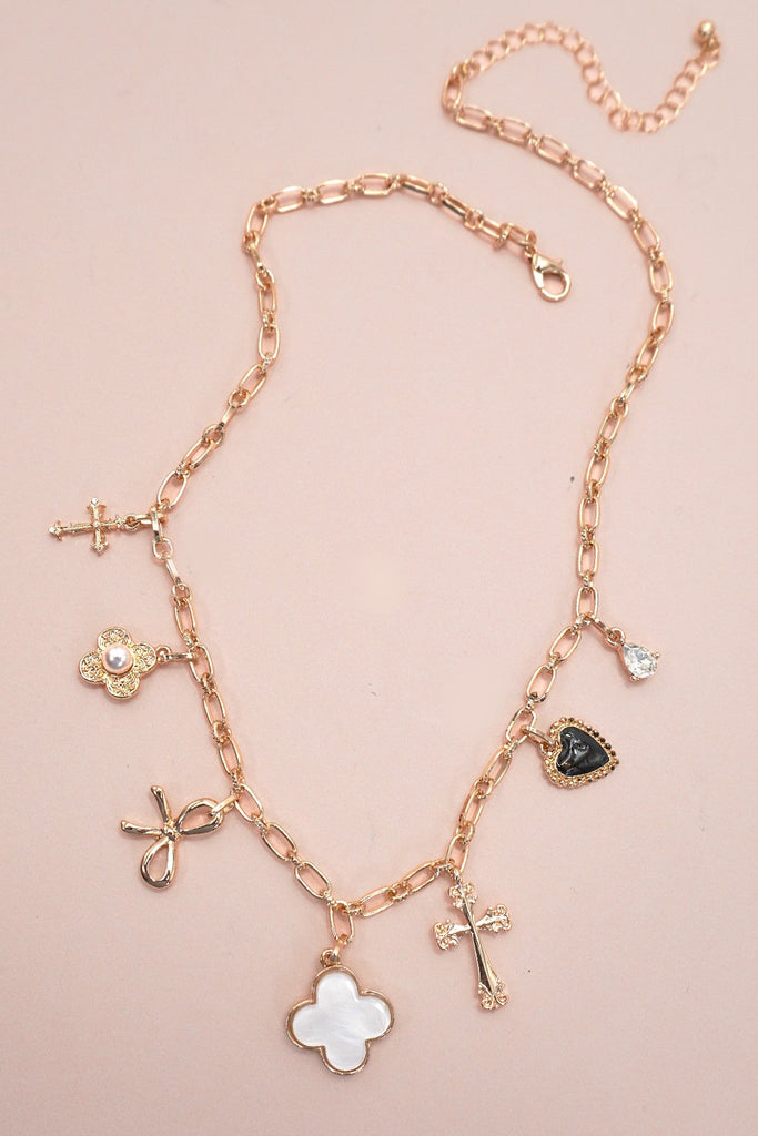 CHARM NECKLACE-CLOVER BOW CROSS HEART FLOWER | 80N91988