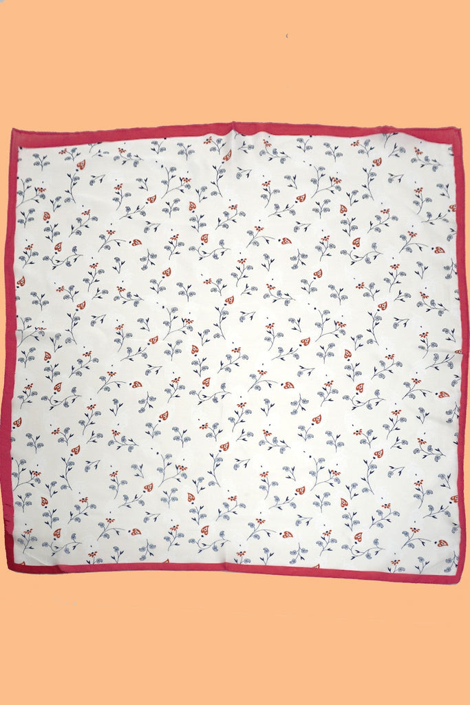 FLOWER PRINT SILKY FEELING BANDANA SCARF | 40SC661