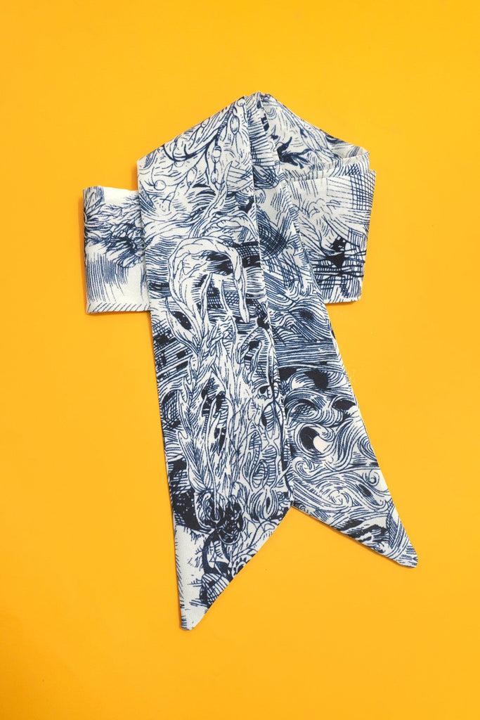 SOFT SILKY SKINNY TWILLY SCARF NECKLACE WRAP | 40SC668