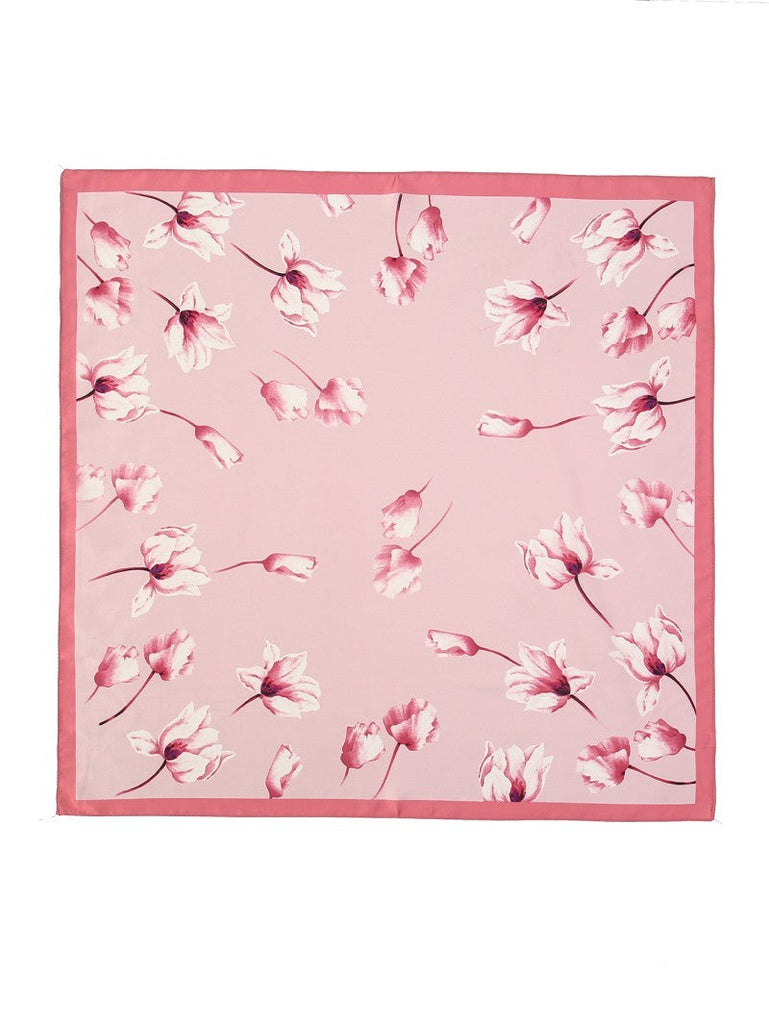 FLOWER PRINT SILKY FEELING BANDANA SCARF | 40SC664