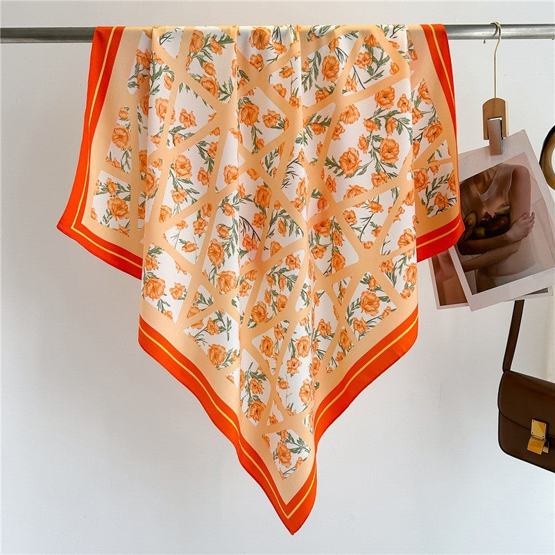 OVERSIZED FLORAL PRINT BANDANA SCARF WRAP | 40SC670