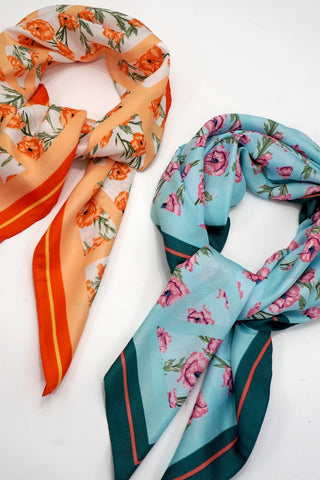 OVERSIZED FLORAL PRINT BANDANA SCARF WRAP | 40SC670