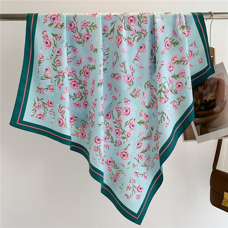 OVERSIZED FLORAL PRINT BANDANA SCARF WRAP | 40SC670