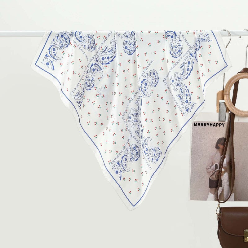 PAISLEY CHERRY PINK SILKY FEEL BANDANA SCARF | 40SC672