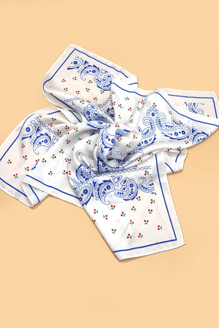 PAISLEY CHERRY PINK SILKY FEEL BANDANA SCARF | 40SC672