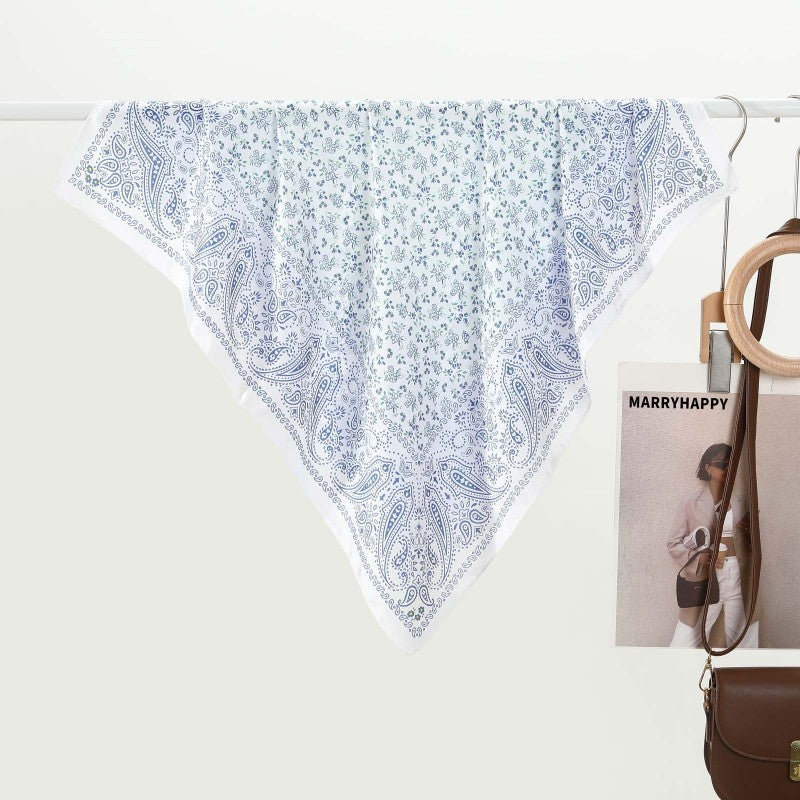 LARGE FLORAL TOILE PRINT BANDANA SCARF | 40SC676