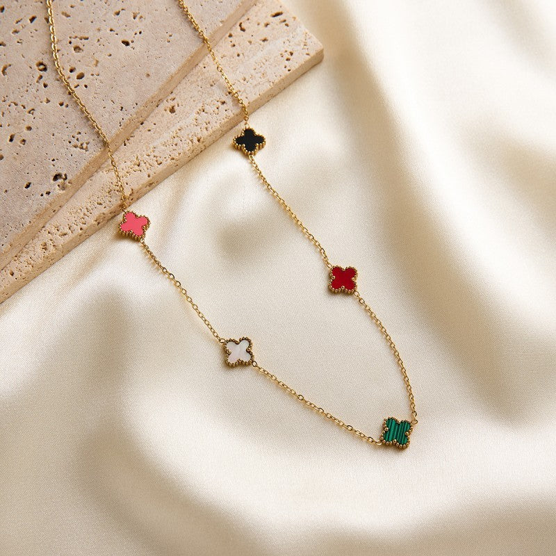 18K STAINLESS STEEL TARNISH FREE CLOVER NECKLACE | 40NK9535