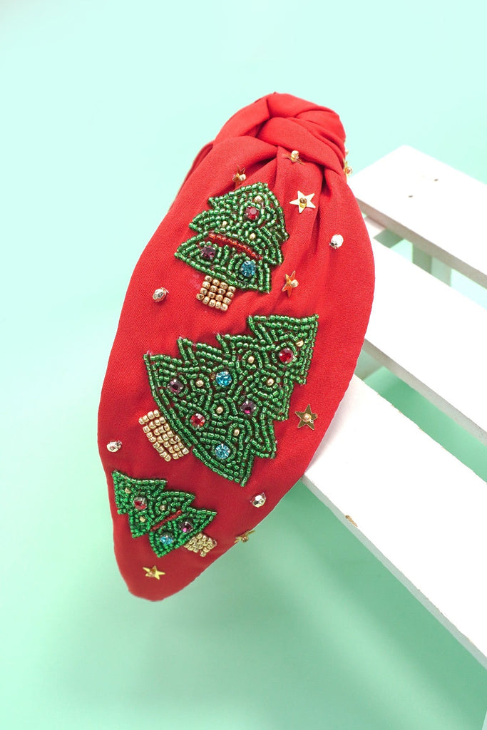 CHRISTMAS TREE HOLIDAY SEED BEAD HEADBAND | 91H25720
