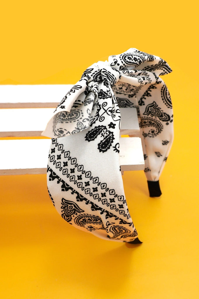 WIDE BOW BOHO PAISLEY HEADBAND HAIR BAND | 40HB184