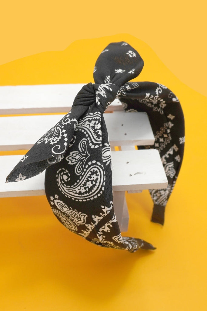 WIDE BOW BOHO PAISLEY HEADBAND HAIR BAND | 40HB184