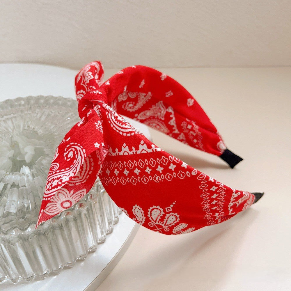 WIDE BOW BOHO PAISLEY HEADBAND HAIR BAND | 40HB184