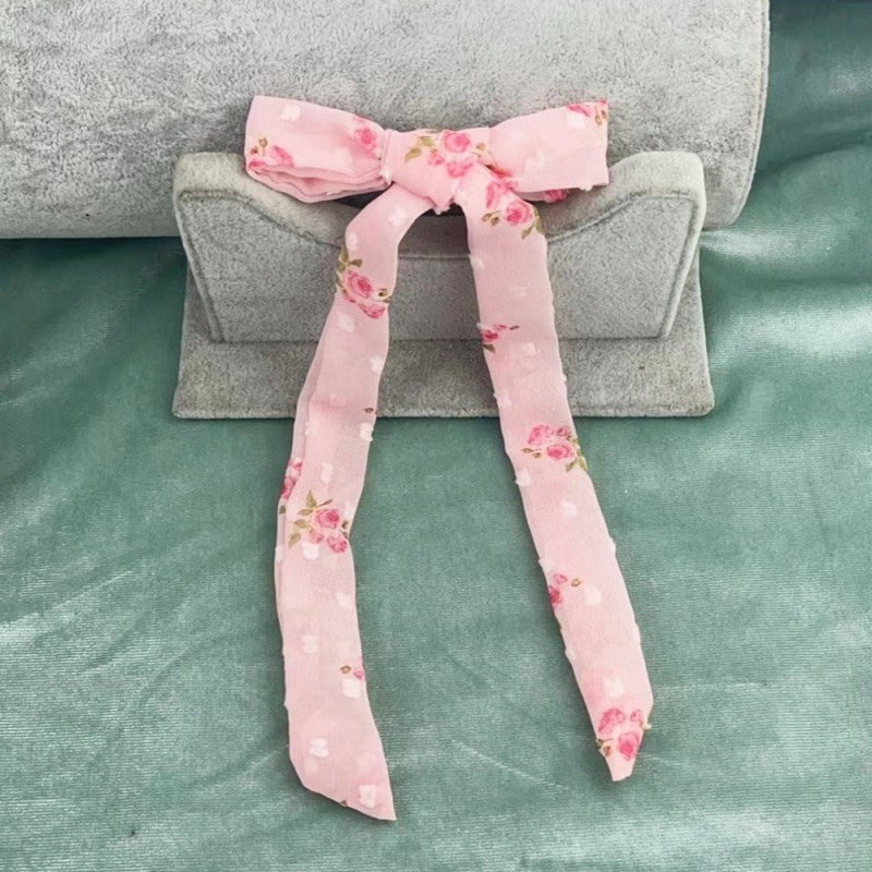 PRETTY FLORAL BOW RIBBON HAIR CLIPS | 40H977
