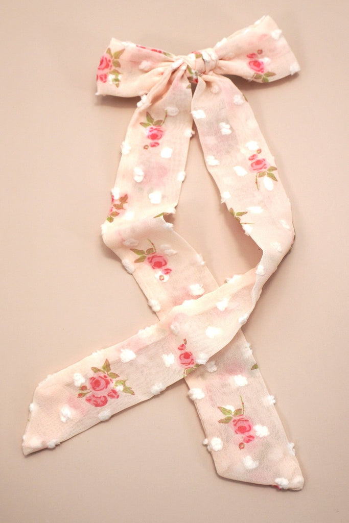 PRETTY FLORAL BOW RIBBON HAIR CLIPS | 40H977