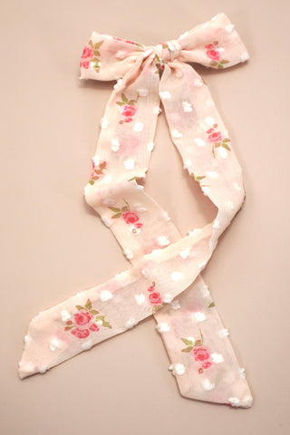 PRETTY FLORAL BOW RIBBON HAIR CLIPS | 40H977