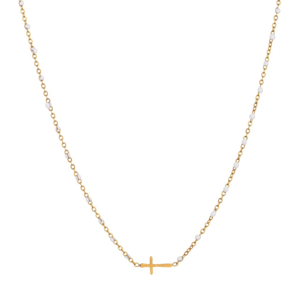 18K STAINLESS STEEL TARNISH FREE CROSS NECKLACE | 40NK9539