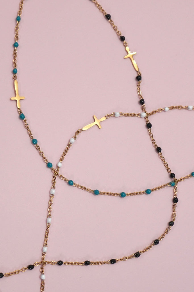 18K STAINLESS STEEL TARNISH FREE CROSS NECKLACE | 40NK9539