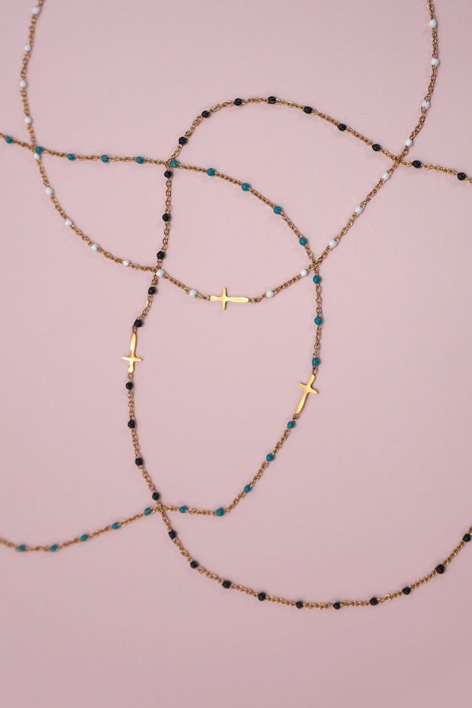 18K STAINLESS STEEL TARNISH FREE CROSS NECKLACE | 40NK9539