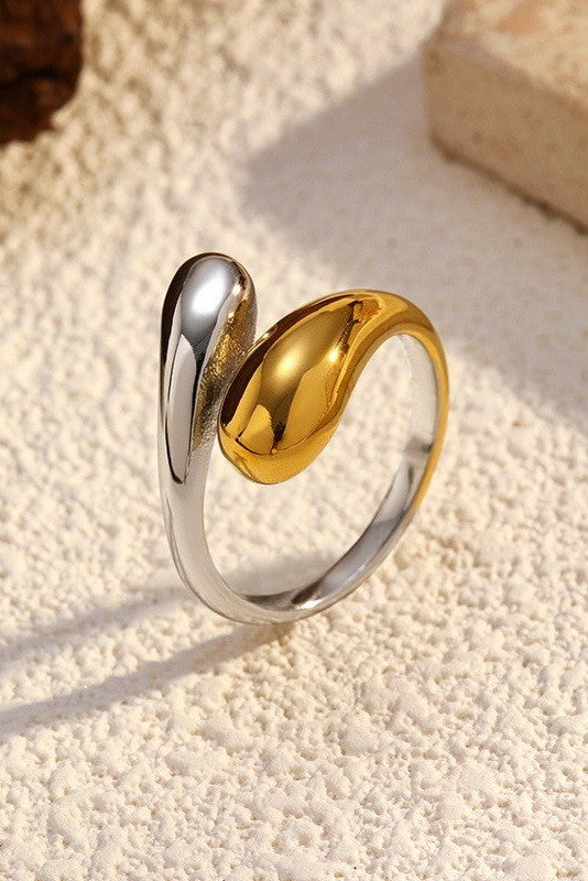 18K STAINLESS STEEL TARNISH FREE TWO TONE RING | 40R107