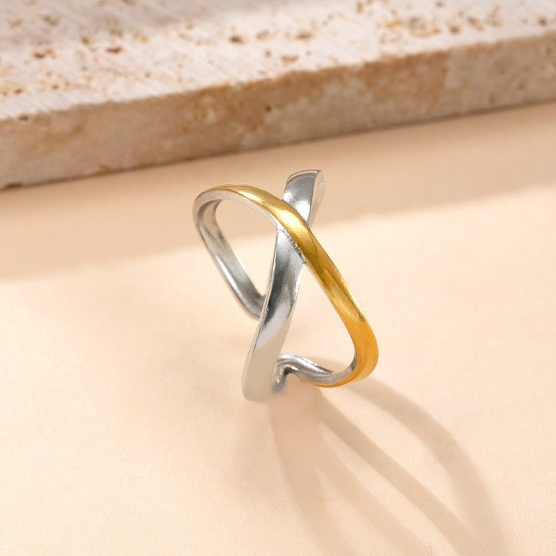 18K STAINLESS STEEL TARNISH FREE TWO TONE RING | 40R107