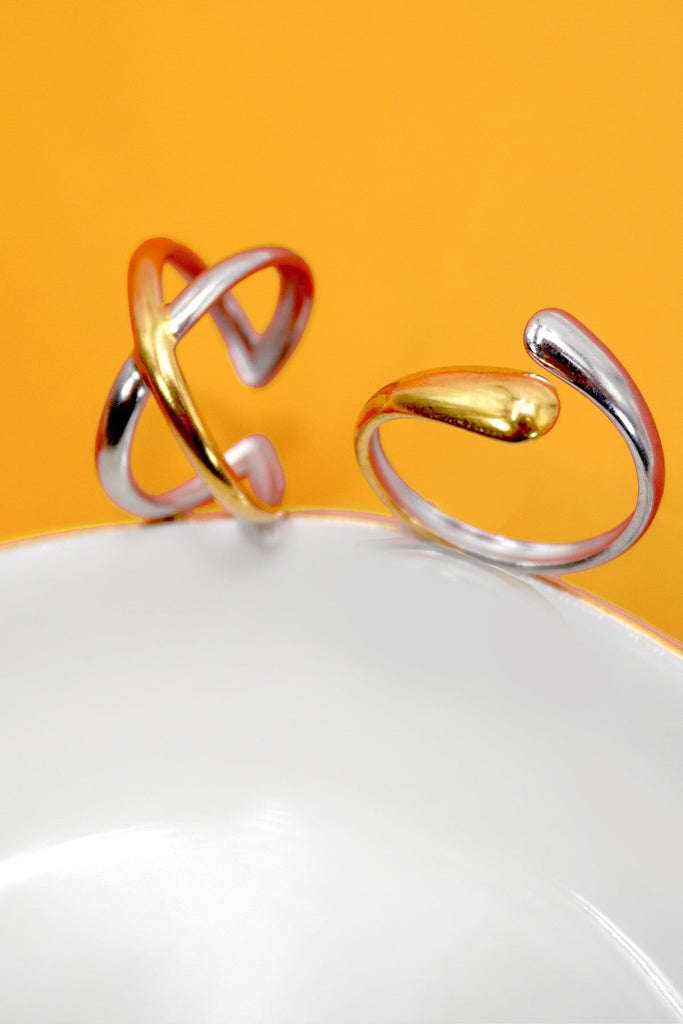 18K STAINLESS STEEL TARNISH FREE TWO TONE RING | 40R107