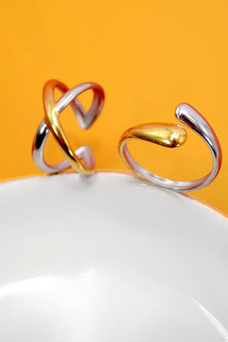 18K STAINLESS STEEL TARNISH FREE TWO TONE RING | 40R107