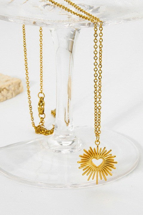 18K STAINLESS STEEL TARNISH FREE HEART NECKLACE | 40NK9541