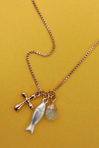 SEA LIFE GOLDFISH CLUSTER CHARM NECKLACE | 80N92122