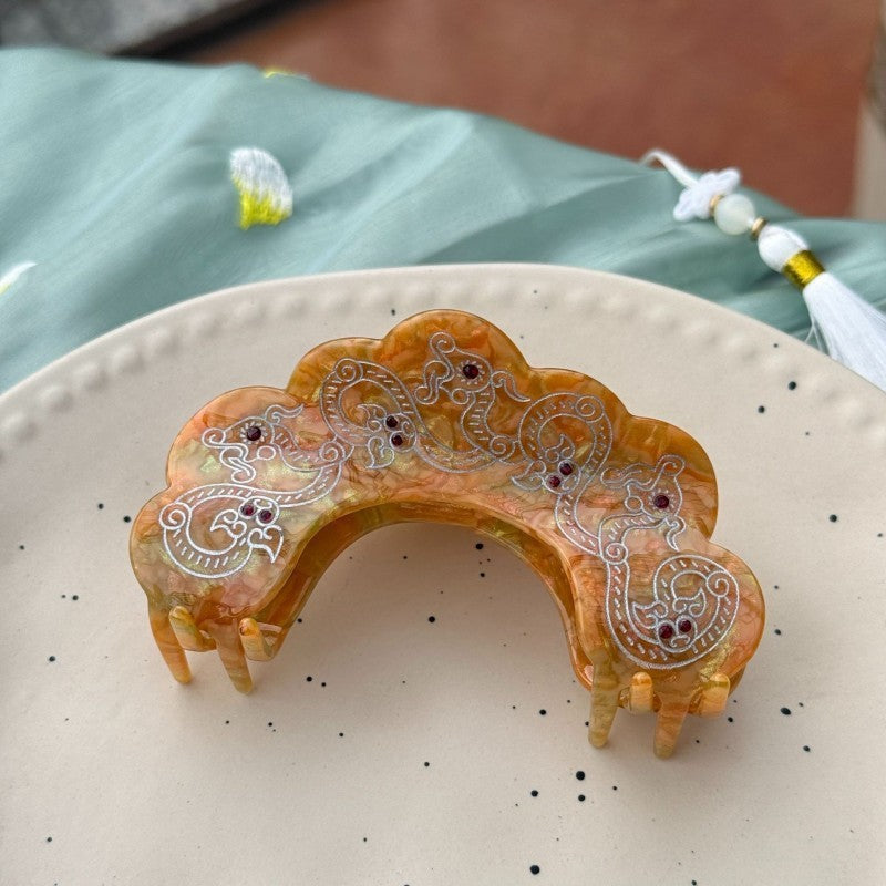 LARGE VINTAGE STYLE HALF MOON HAIR CLAW CLIPS | 40H984