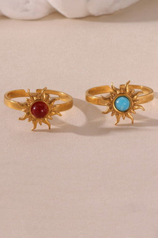 18K STAINLESS STEEL TARNISH FREE STONE RING | 40R117