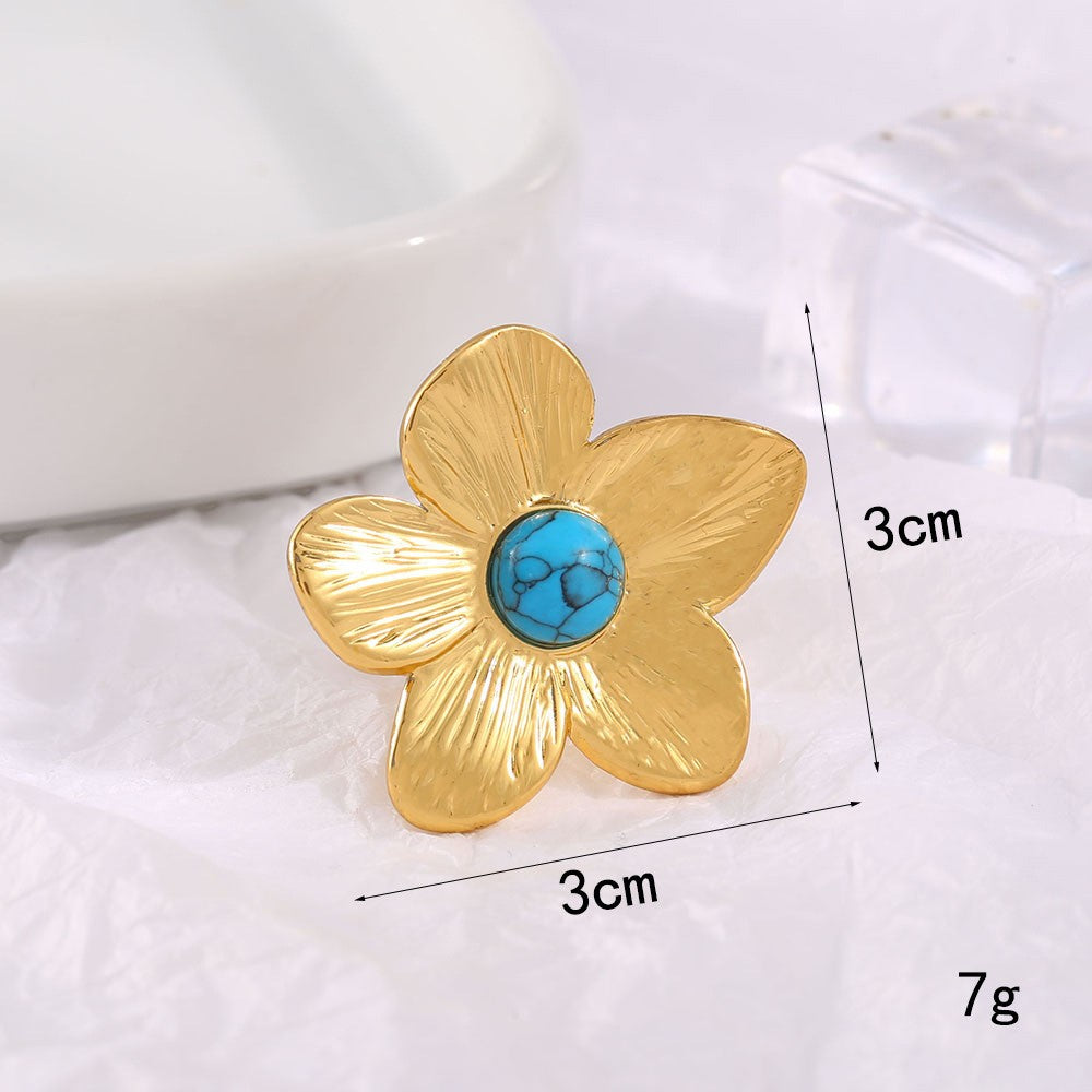 18K STAINLESS STEEL TARNISH FREE FLOWER RINGS | 40R115